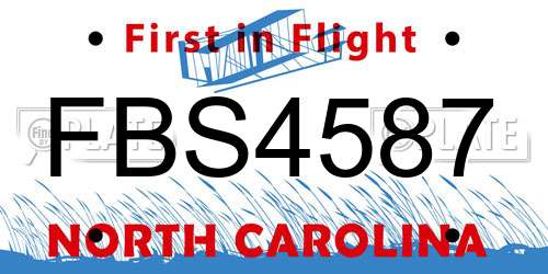 FBS4587 North Carolina License Plate