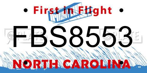 FBS8553 North Carolina License Plate