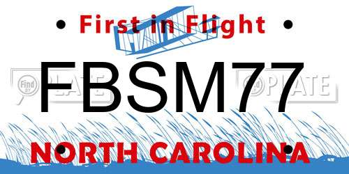 FBSM77 North Carolina License Plate