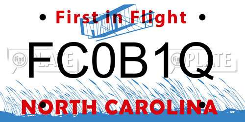 FC0B1Q North Carolina License Plate