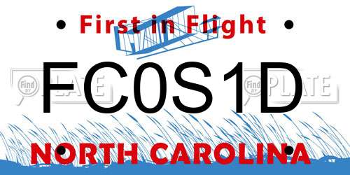 FC0S1D North Carolina License Plate