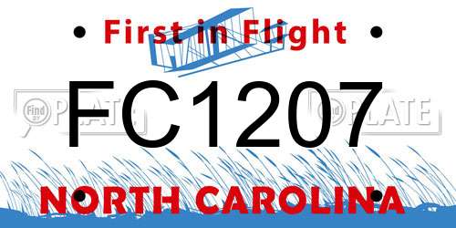 FC1207 North Carolina License Plate