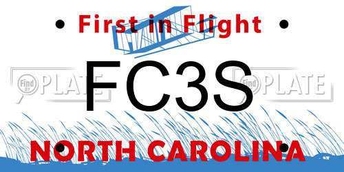 FC3S North Carolina License Plate