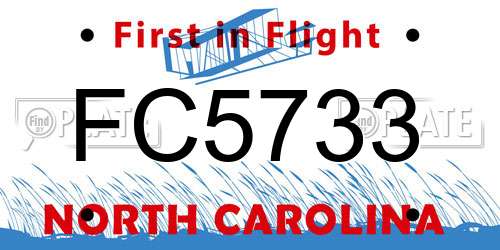 FC5733 North Carolina License Plate
