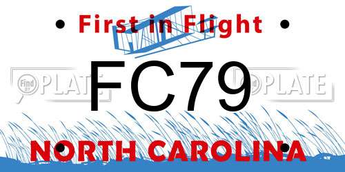 FC79 North Carolina License Plate
