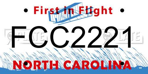 FCC2221 North Carolina License Plate