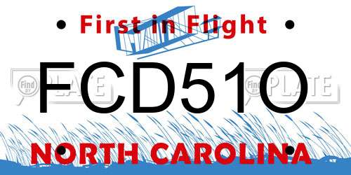 FCD51O North Carolina License Plate