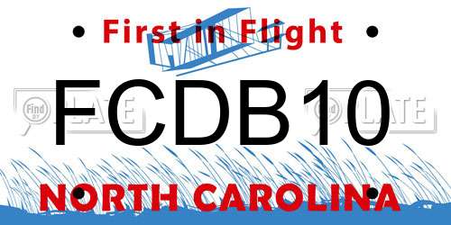FCDB10 North Carolina License Plate