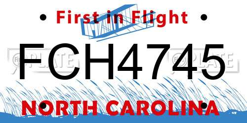FCH4745 North Carolina License Plate