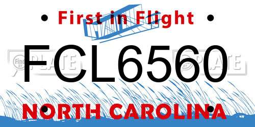FCL6560 North Carolina License Plate