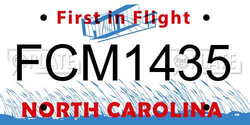 FCM1435 North Carolina License Plate