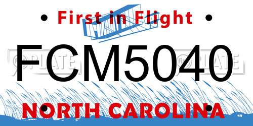FCM5040 North Carolina License Plate