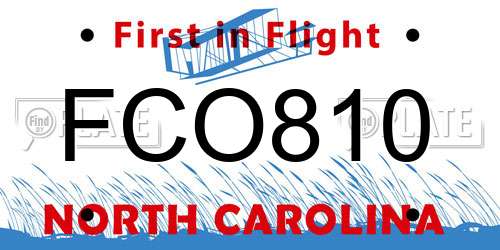 FCO810 North Carolina License Plate