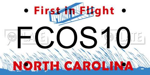 FCOS10 North Carolina License Plate