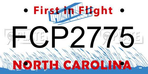 FCP2775 North Carolina License Plate