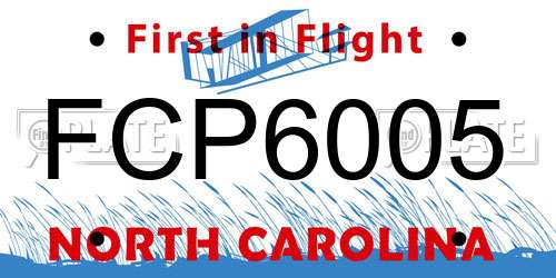 FCP6005 North Carolina License Plate