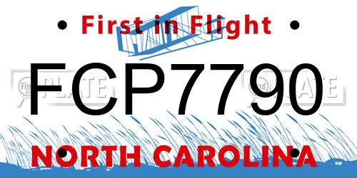 FCP7790 North Carolina License Plate