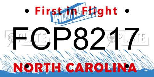 FCP8217 North Carolina License Plate