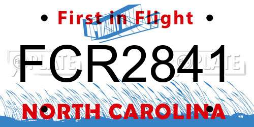FCR2841 North Carolina License Plate