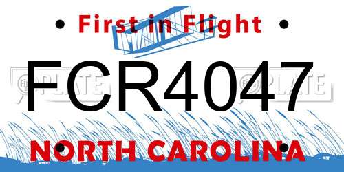 FCR4047 North Carolina License Plate
