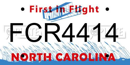 FCR4414 North Carolina License Plate