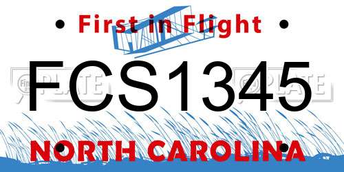 FCS1345 North Carolina License Plate