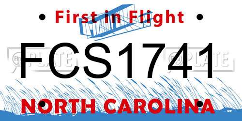FCS1741 North Carolina License Plate