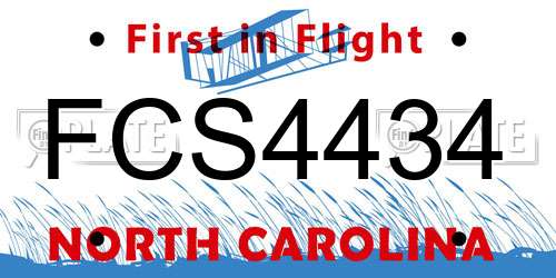 FCS4434 North Carolina License Plate