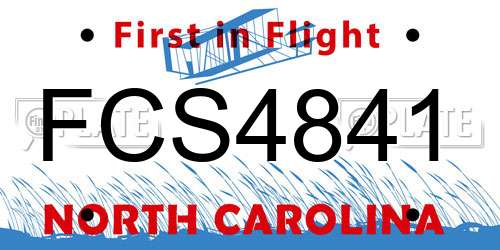 FCS4841 North Carolina License Plate