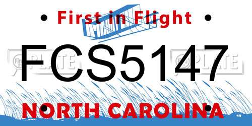 FCS5147 North Carolina License Plate