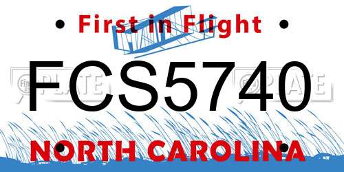 FCS5740 North Carolina License Plate