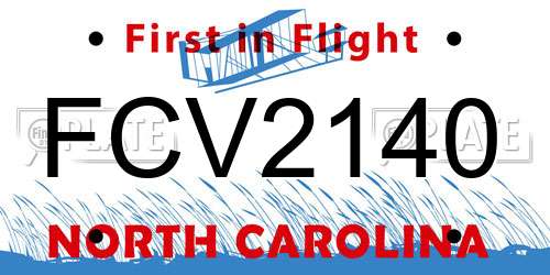 FCV2140 North Carolina License Plate