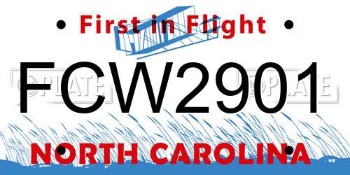 FCW2901 North Carolina License Plate