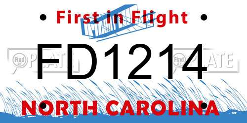 FD1214 North Carolina License Plate