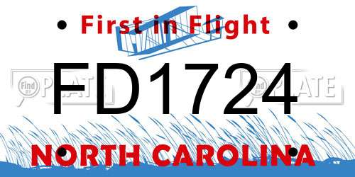 FD1724 North Carolina License Plate