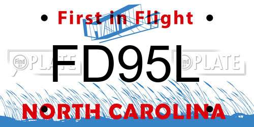 FD95L North Carolina License Plate
