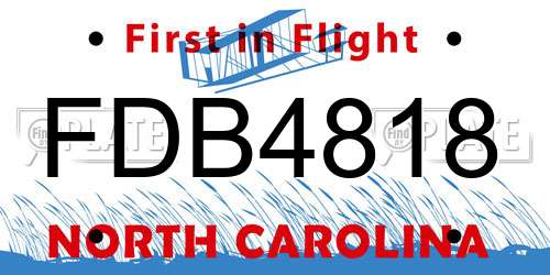 FDB4818 North Carolina License Plate