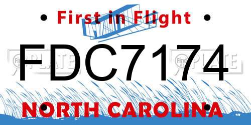 FDC7174 North Carolina License Plate