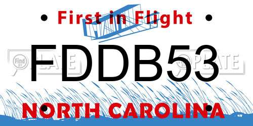 FDDB53 North Carolina License Plate