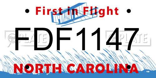 FDF1147 North Carolina License Plate