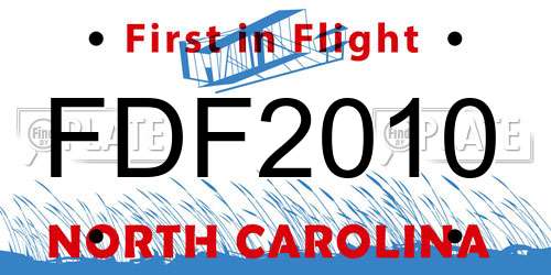 FDF2010 North Carolina License Plate