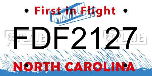 FDF2127 North Carolina License Plate