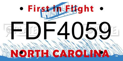 FDF4059 North Carolina License Plate