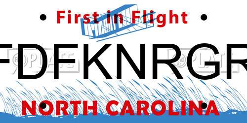 FDFKNRGR North Carolina License Plate