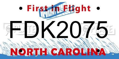 FDK2075 North Carolina License Plate