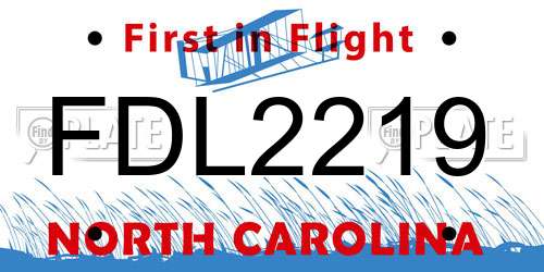 FDL2219 North Carolina License Plate