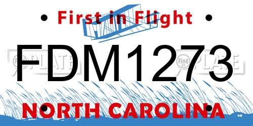 FDM1273 North Carolina License Plate