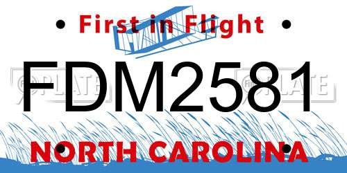 FDM2581 North Carolina License Plate
