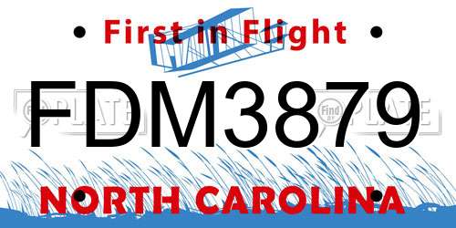 FDM3879 North Carolina License Plate