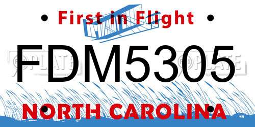 FDM5305 North Carolina License Plate